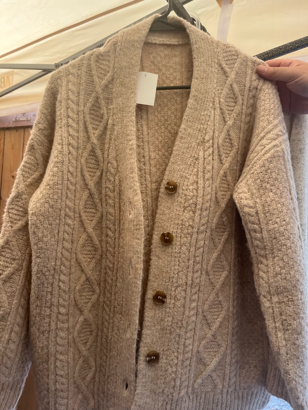 Grandpa Cardigan with Big Brown Buttons